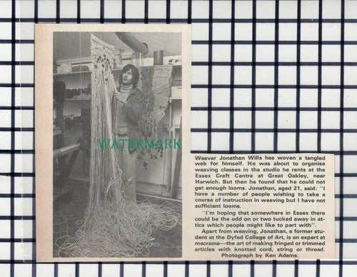 C7310) Jonathan Wills Weaver Great Oakley Essex  - 1975 Cutting