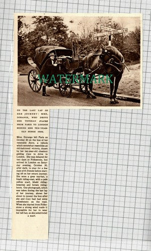 C2223) Mme Dorange WIth Fiacre & Horse Coco Paris To London - 1948 Clip