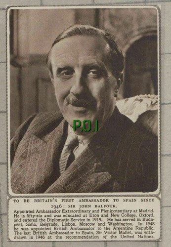 C694) Sir John Balfour Ambassador To Spain - 1951 Cutting