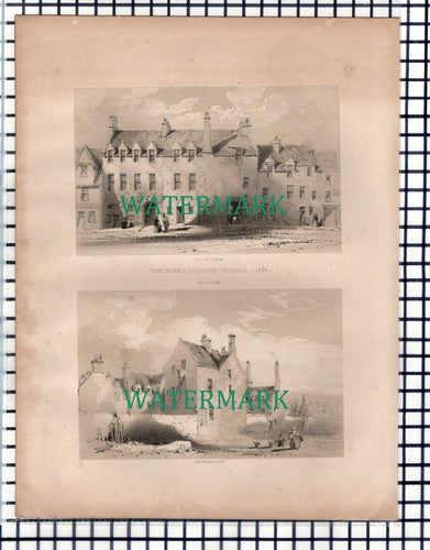 The Duke's Lodgings Drygate Glasgow - 1848 Print