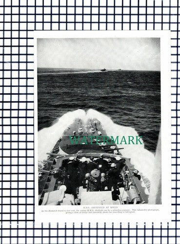 (7504) HMS Sheffield Ship Royal Navy WW2 - c.1945 Cutting