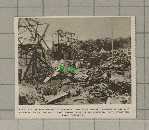 C1988) US Air Disaster DC6 Airliner Pennsylvania - 1948 Clip