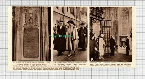 C2878) Westminster Abbey Franklin Roosevelt Memorial - 1948 Clip