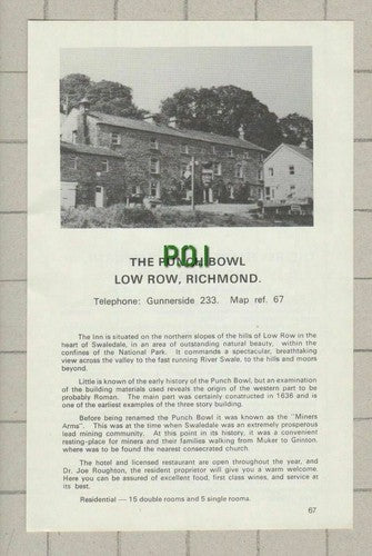 Revellers Arms Yafforth Norman Maxwell / Punch Bowl Richmond Joe Roughton Advert