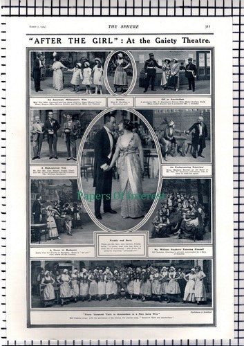 Lew Hearn Clinton Crawford Caumont Mabel Sealby  -  1914 News Page / Print