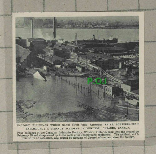 C2488) Windsor Ontario Canada Canadian Industries Factory Buildings Sink - 1954