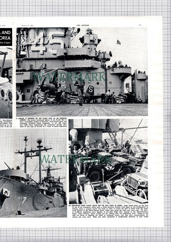 Pohang Korea 1st Cavalry Division USA Gen Gay Hoskins Rice 7th Task Fleet - 1950