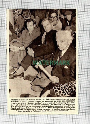 C2194) Earl Russell Philosopher Polaris Protest Great George Street London -1961
