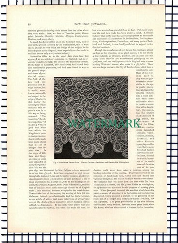 X1469) Lace ~ 1891   6-Side Article