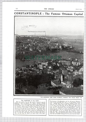 Constantinople Stamboul  World War One - 1915 News Article
