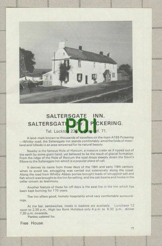 Scotch Corner Hotel Richmond / Saltersgate Inn Pickering Yorkshire - Advert