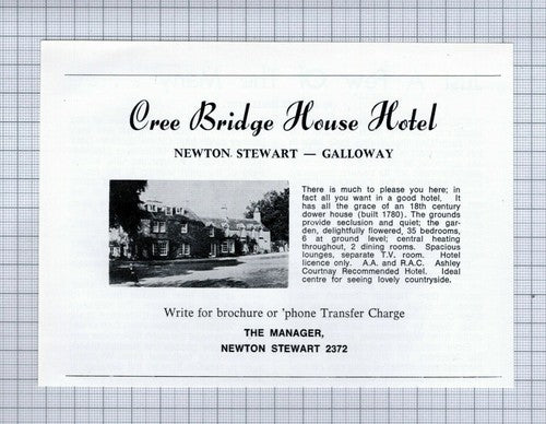 (5329) Cree Bridge House Hotel Newton Stewart Galloway Scotland   - 1976