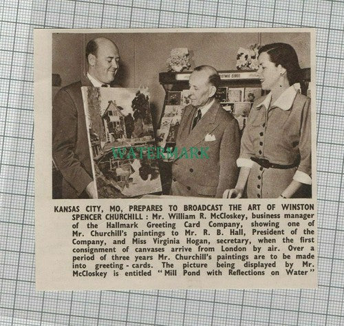 C1971) Winston Churchill Art William McCloskey Hallmark Cards Hall - 1950 Clip
