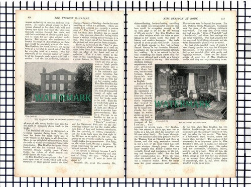 (8282) Miss Braddon At Richmond Home Author Novelist  - c.1900 Article