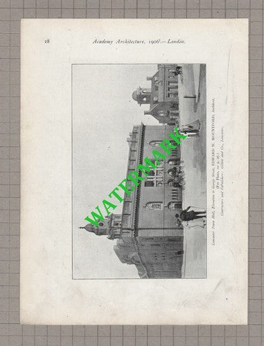 Lancaster Town Hall Edward W Mountford Architect - 1906  Prints / Illustrations