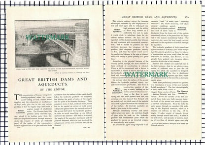(8423) Great British Dams And Aqueducts Elan Birmingham - c.1930s Article
