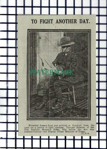 C7238) Trooper Roberts New Zealand Mounted Rifles Romford Tonga -  1916 Cutting