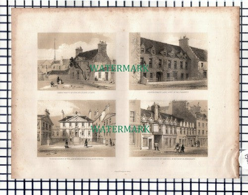 Glasgow Buildings Silvercraig's  Bridgegate Kirkman Finlay   - 1848 Print