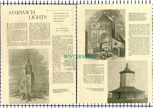 (7132) Harwich Essex Lighthouse  - 1962 Article
