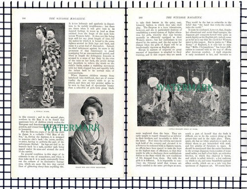 (7419) Japan Childhood Japanese Children   ~   c.1901 6-Side Article