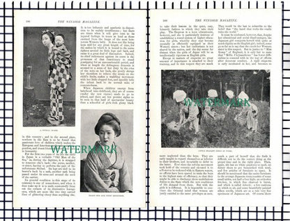 (7419) Japan Childhood Japanese Children   ~   c.1901 6-Side Article