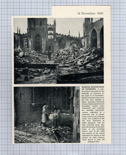 (5465) Coventry Cathedral Wartime Bombing - c.1946 Clip