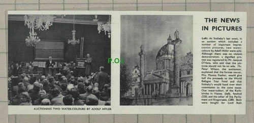 C2485) Sotheby's German War Art Auction Monica Fischer Lord Bath - 1960 Clip