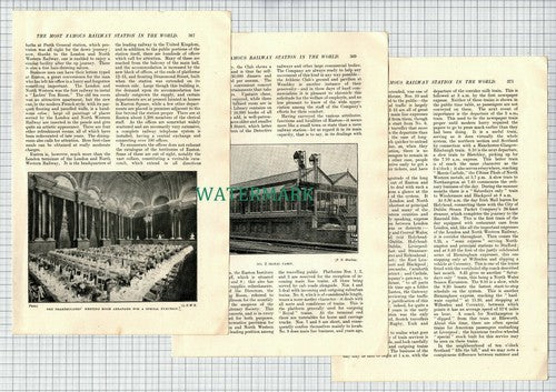 EUSTON Railway Station Joseph Jones  LNWR - 1914 Article