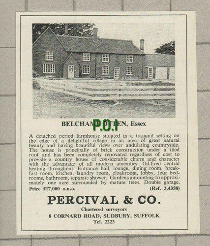 (5425) Belchamp Otten Essex Period Farmhouse  - 1970 Clip