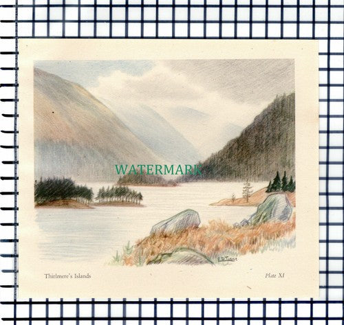 (7322) Thirlmere Islands Lake District  -  1946 Cutting / Print