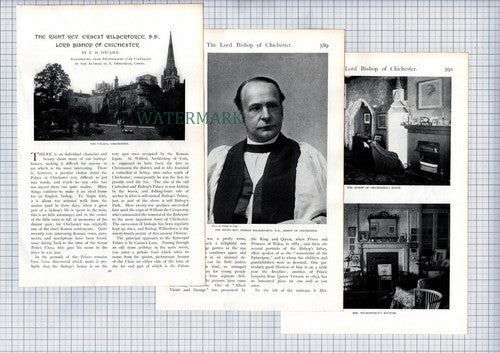 Rev Ernest Wilberforce Lord Bishop Chichester Palace - c.1900 Article