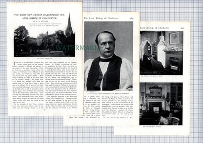 Rev Ernest Wilberforce Lord Bishop Chichester Palace - c.1900 Article
