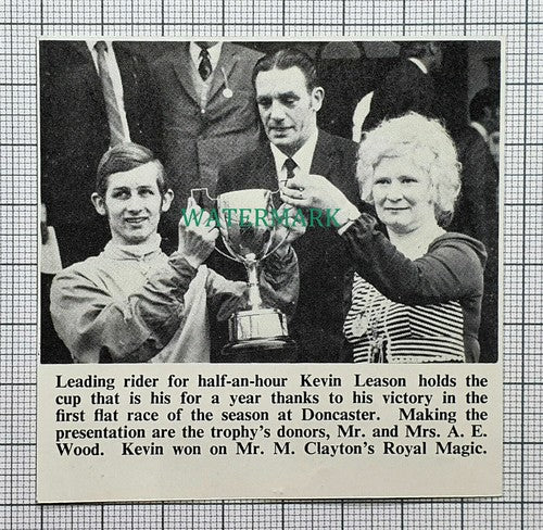 Kevin Leason A E Wood Doncaster Horse Race Royal Magic - 1972 SMALL Clipping