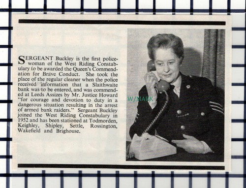 C6113) Sergeant Buckley West Riding Constabulary Bravery  ~ 1967 Cutting