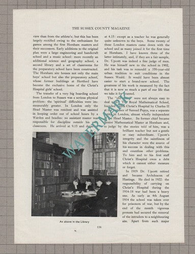 Christ's Hospital  Horsham 1902-1952  HLO Flecker -  1952 Article