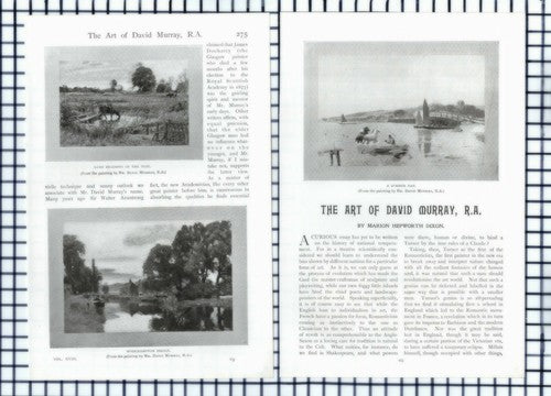 (6375) David Murray Artist Marion Hepworth Dixon - c.1905 Article