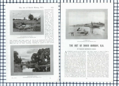 (6375) David Murray Artist Marion Hepworth Dixon - c.1905 Article