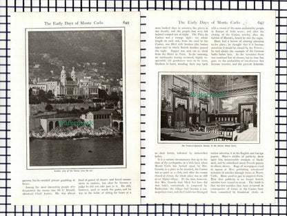 Monte Carlo Casino Francois Blanc  W Ballantine - c.1909 Article / Print
