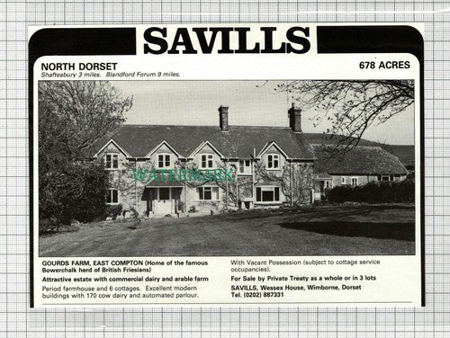 C2997) Gourds Farm East Compton Dorset House Sale Advert - 1981 Clip