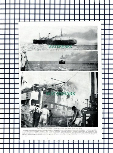 (7487) German Freighter IDARWALD Scuttled Off Cuba - c.1945 Cutting