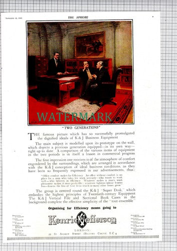 Kenrick & Jefferson K & J Business Equipment London Advert -1918 Cutting / Print