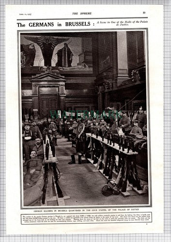 German Soldiers In Brussels Cour D'Appel Palace of Justice - 1915 News Page