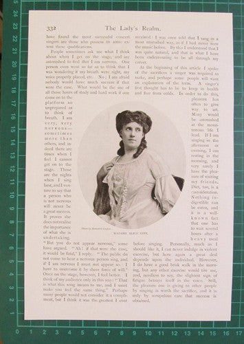 (6337) Madame Alice Esty How To Sing  - c.1905 Article