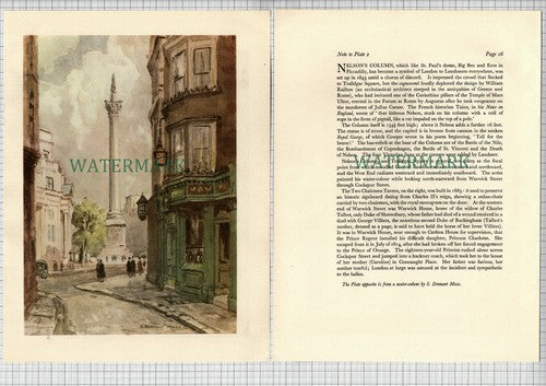 (8501) Nelson's Column London The Two Chairmen Tavern - c.1948 2-Part Cutting