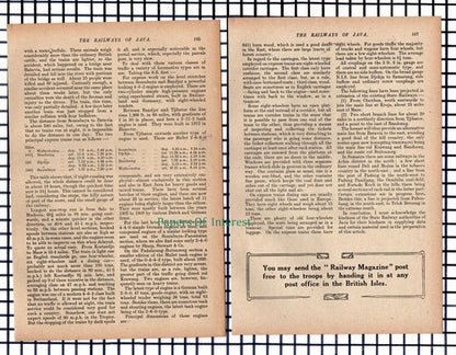 The Railways Of Java Railway -  1917 Article
