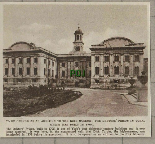 (C437) Debtors Prison York Kirk Museum - 1949 Cutting