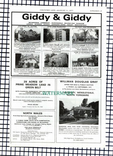 X1486) Wynbury Wensleydale Kiln Green Cookham Thames Sale Advert - 1977 Cutting