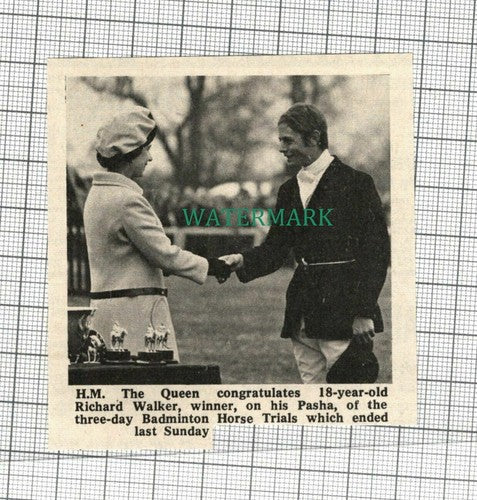 C2096) Richard Walker Badminton Horse Trials Pasha - 1969 SMALL Cutting