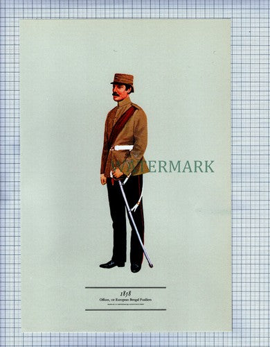 1ST EUROPEAN BENGAL FUSILIERS PRINT 1970 (X1692)