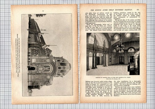 The Buenos Ayres Great Southern Railway - Article In 3 Parts c.1907